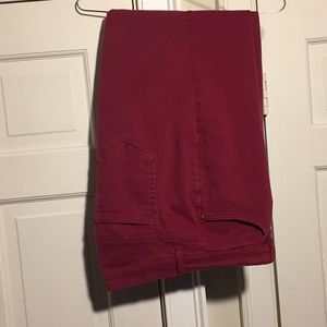 Burgundy jeans